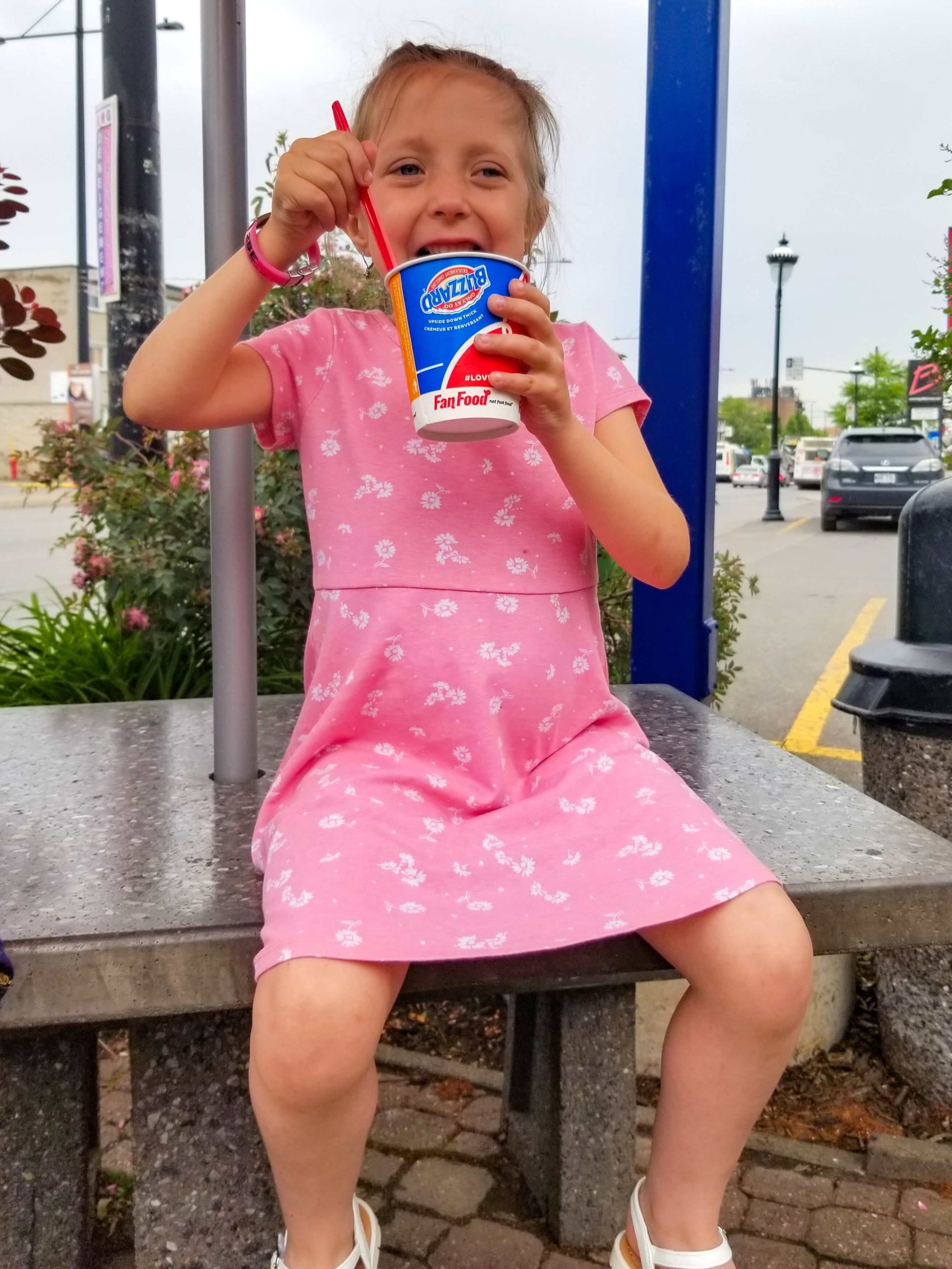 OES child champion eating ice cream